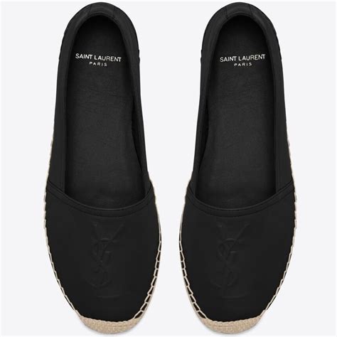 SAINT LAURENT Lambskin Monogram Espadrilles 39.5 Nude 